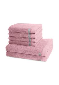 Набор полотенец Ross Sinfonie с логотипом, 6 штук, розовый