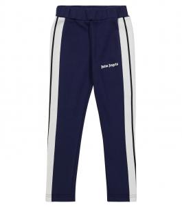 Хлопковые леггинсы Palm Angels Kids, Navy Blue White