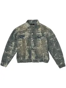 Джинсовая куртка с жаккардовым узором Purple Brand, серый