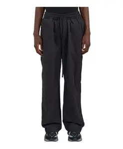 Брюки с широкими штанинами из металлизированной хлопковой смеси Thom Krom, черный