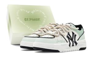 MLB Кроссовки для скейтбординга Chunky Liner Flower Field And Summer с нескользящей подошвой, износостойкие, унисекс, белые, зеленые