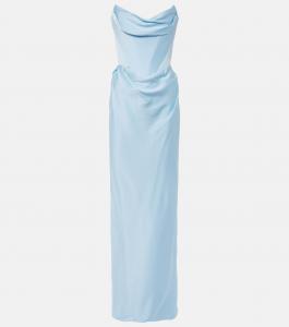 Атласное платье без бретелек Galaxy Vivienne Westwood, Pale Blue
