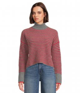 Свитер Madewell Pine Stripe Wool Waffle Stripe Crew Neck, Heather Grey Stripe