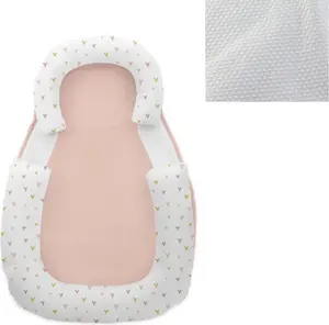 Подушка для позиционирования младенца 60 x 40 см, пена с эффектом памяти, хлопок, нескользящая, розовая Kikkaboo