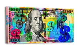 Картина на холсте Hustling Sharks Colorful Benjamin, зеленый