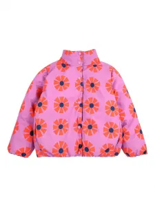 Пуховик с цветочным принтом Bobo Choses, розовый