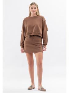 Tom Barron Женский повседневный костюм: толстовка и юбка, серый цвет