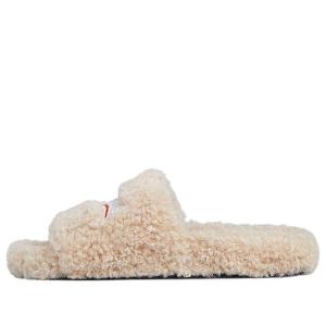 Тапочки furry slides 'beige' Balenciaga, бежевый