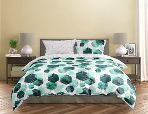 Постельное белье, сатиновое постельное белье, 100% хлопок Milagro 140x200см 009 Зеленый узор FARO