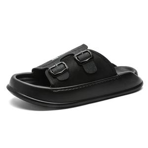 V05 Тапочки-слайды на резиновой подошве, мужские, черные