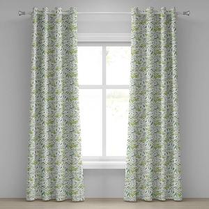 Штора Abakuhaus Olivenzweig 2er-Set, полиэстер - кремовый / лаймовый - высота: 260 см