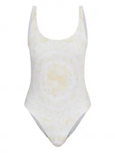 Купальник с цветочным принтом Versace, белый