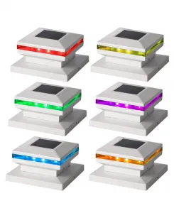 6 солнечных светодиодных светильников на столбы, садовый декор, водонепроницаемые, для улицы Maggift, белый