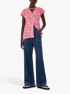 Рубашка с принтом Whistles Blurred Strokes, Розовый/Мульти