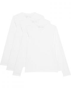 Лонгслив PACT Cool Stretch Long Sleeve Crew Undershirt 3-Pack, белый