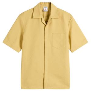 Рубашка из хлопкового жаккарда с короткими рукавами и монограммой Casablanca, Yellow