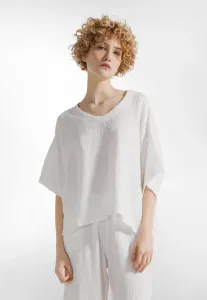 Широкая блузка из фактурной марли Deha, White Porcelain