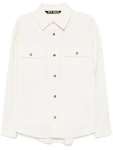 Хлопковая куртка-рубашка PALM ANGELS, нейтральный