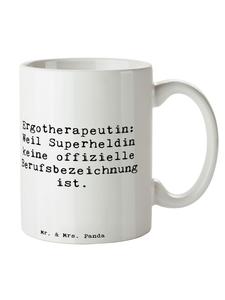 Кофейная кружка с надписью: Супергерой-эрготерапевт... в белом Mr. & Mrs. Panda