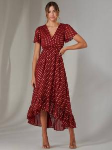 Шифоновое платье midaxi цвета металлик Jolie Moi, бордовый