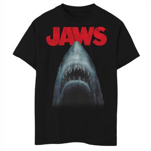Классическая футболка с графическим рисунком Jaws Shark In Dark Waters для мальчиков 8–20 лет Licensed Character