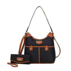 Mkf Collection Harper Нейлоновая сумка-хобо с таким же кошельком от Mia K MKF Collection, цвет Black Cognac