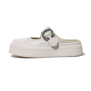 Резиновая подошва, прошитая, бесшумная, устойчивая к запахам, износостойкая, нескользящая, с закрытым носком, женские сандалии VAEL, Ecru