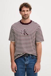 Хлопковая футболка Calvin Klein Jeans, бордовый