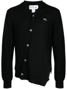 Comme Des Garçons Shirt шерстяной кардиган асимметричного кроя из коллаборации с Lacoste, черный
