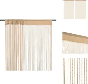 Шторы-нити , 2 шт., 100 x 250 см, бежевые - Шторы и портьеры vidaXL