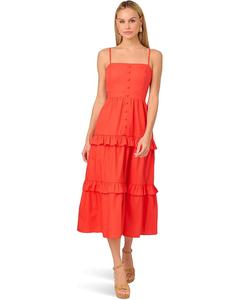 Платье Adrianna Papell Solid Tiered Midi Dress, цвет Sorbet