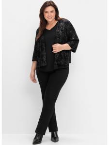 блузка-пиджак черного цвета sheego