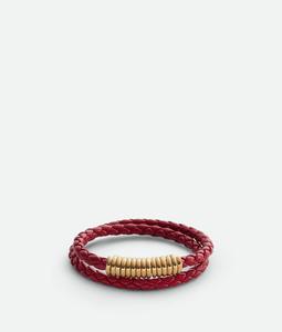 Curl leather bracelet BOTTEGA VENETA, темно-красный