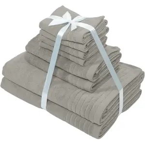 Мой домашний набор полотенец Sanremo Premium, премиальные полотенца, 600 г/м², высокое качество набор из 8 шт. Махровые полотенца для душа, ручные полотенца, мыльные полотенца, 100% хлопок My Home, серый