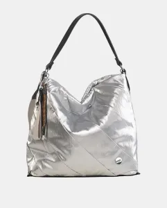 Нейлоновая сумка-хобо на молнии Volum, серебряный