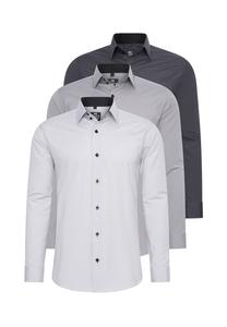 Рубашка (3 шт) с длинными рукавами, приталенного кроя RUSTY NEAL, серый