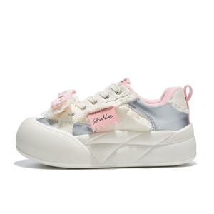 Little Red Man Антискользящие и износостойкие низкие скейтерские кроссовки для женщин с эффектом увеличения роста - розово-серебристые, цвет Pink Silver