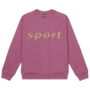 Толстовка Stussy Dot Sport Crew Sweatshirt Berry, розовый
