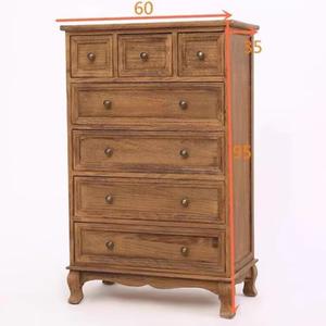 Yu Senyi Комод для гостиной в средиземноморском стиле из массива дерева, 7 ящиков, цвет кофе, полностью собран