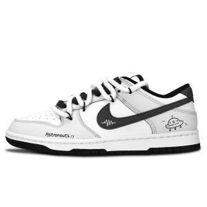 Nike Кроссовки для скейтбординга Dunk Black White, Yiji Graffiti, износостойкие, нескользящие, низкие, унисекс, черно-серые