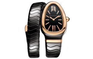 BVLGARI Женские часы на запястье с кварцевым механизмом, керамическим ремешком и черным циферблатом