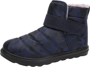 Женские зимние ботинки на снег водонепроницаемые противоскользящие зимние сапоги классические полностью меховые ботильоны легкие ботинки на каждый день на липучке у щиколотки уличные кроссовки зимняя обувь Generic, Dark Blue