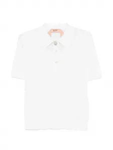 Поло-топ с декорированными пуговицами Nº21, бежевый