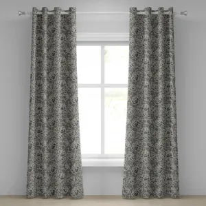 Винтажная штора на люверсах ABAKUHAUS, изысканный романтический узор в виде роз, кружевной фон, вдохновленный викторианскими мотивами, декоративные двухпанельные шторы, 280 см x 225 см, темно-серо-кремовый цвет