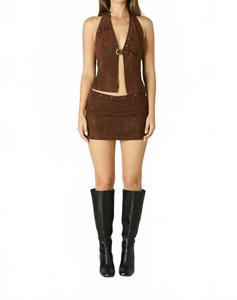 Топ из искусственной замши шоколадного цвета Cotton Candy La, шоколадный