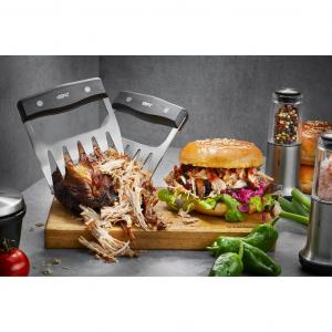 Вилка для мяса BBQ с эргономично сформированными ручками для идеального захвата, 2 части Gefu, Silberfarben/schwarz
