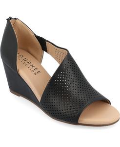 Женские туфли на танкетке Aretha с перфорацией Journee Collection, черный