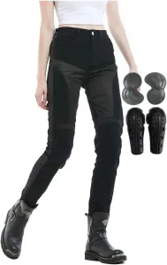 Женские мотоциклетные брюки/леггинсы, дышащие сетчатые велосипедные брюки, износостойкие, 4 защитных элемента CE, Schwarz