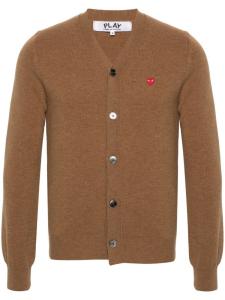 Comme Des Garçons Play шерстяной кардиган с нашивкой, коричневый