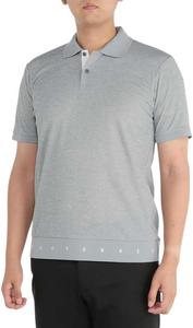 Мужская поло-рубашка Mizuno Dry Aeroflow Mesh Rib с коротким рукавом, дышащая ткань, свободный крой, одежда для гольфа, E2MAB010, светло-серый